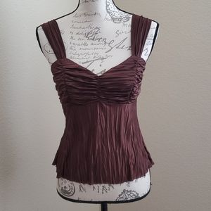 Brown raw hem tank top